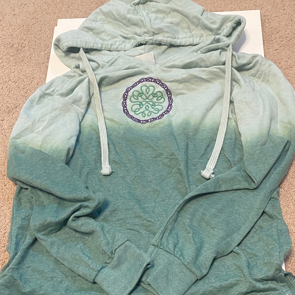 Woman’s Green Ombre Hoodie Embroidered